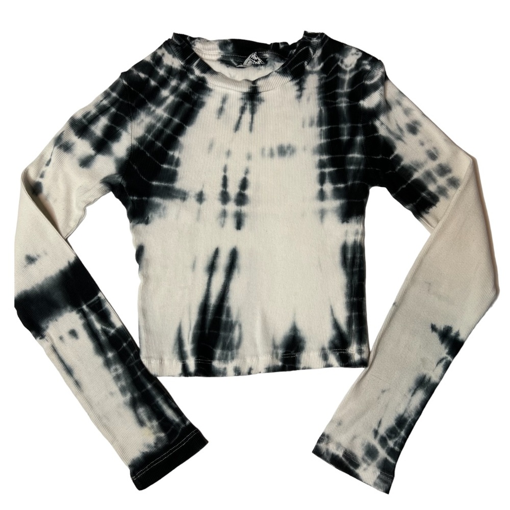 Black/Navy & White Tie Dye Long sleeve top